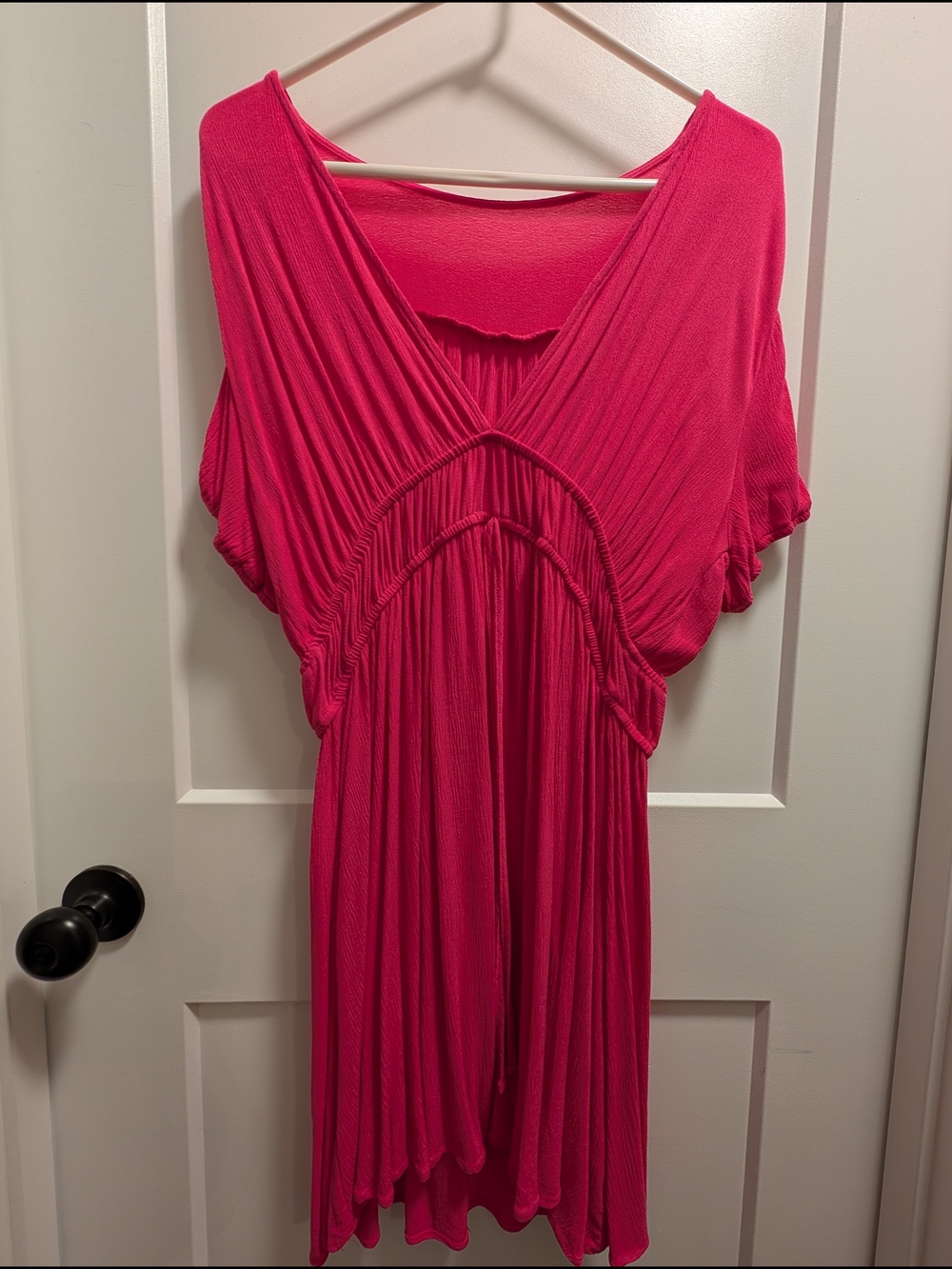 Cupshe Hot Pink V-Neck Swim Coverup